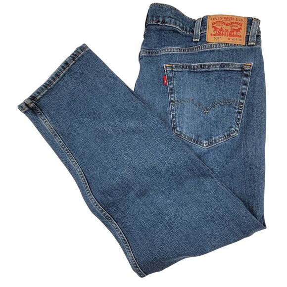 Levi's 505 Jeans Men's Size 40 x 30 Regular Straight Fit Blue Denim Pants - Picture 8 of 11